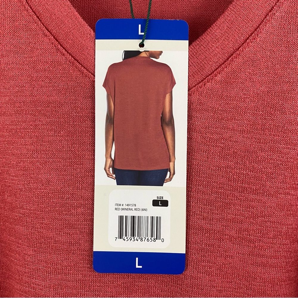 Orvis Dark Orange V-Neck Tunic Top - Picture 8 of 10